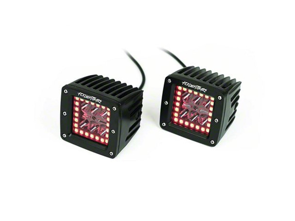 FCKLightBars RGB High-Output 3-Inch LED Light Pods with Wireless RF Remote; Flood/Spot Beam - F150 Light Bar