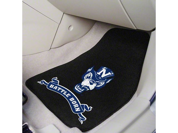 Carpet Front Floor Mats with University of Nevada Logo; Navy - X8D0 - F150- Floor Access