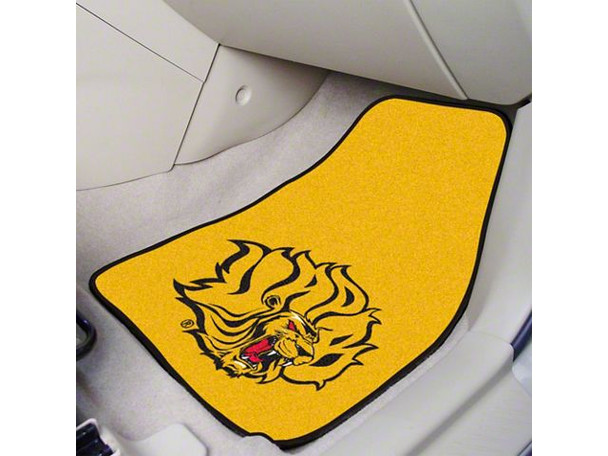 Carpet Front Floor Mats with University of UAPB Logo; Yellow - F150- Floor Access
