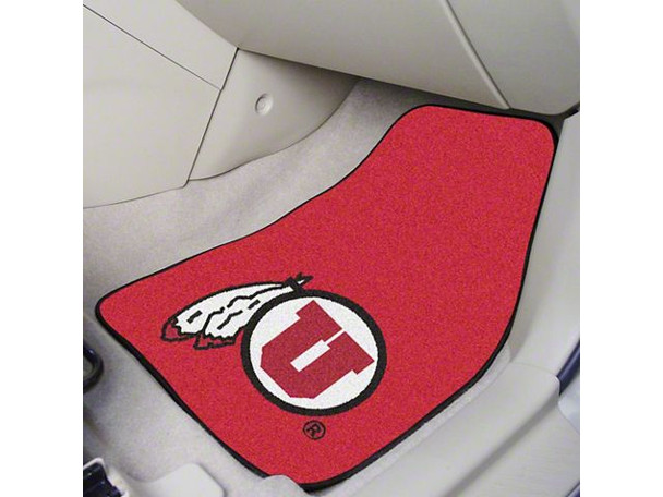 Carpet Front Floor Mats with University of Utah Logo; Red - F150- Floor Access