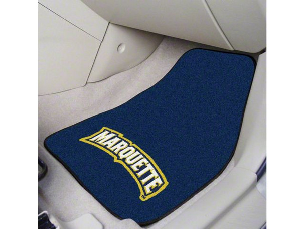 Carpet Front Floor Mats with Marquette University Logo; Navy - F150- Floor Access