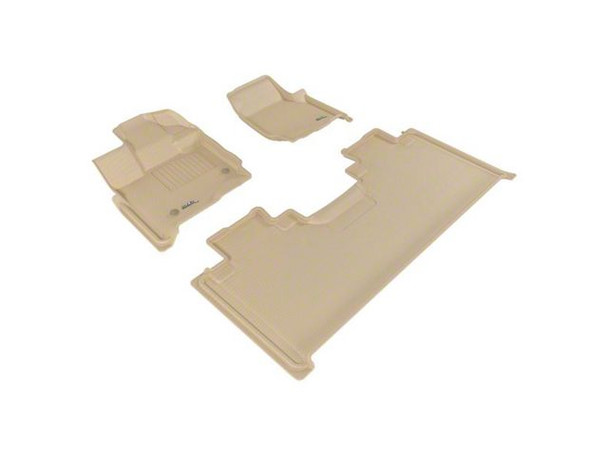 3D MAXpider KAGU Series All-Weather Custom Fit Front and Rear Floor Liners; Tan - XAC3 - F150- Floor Access