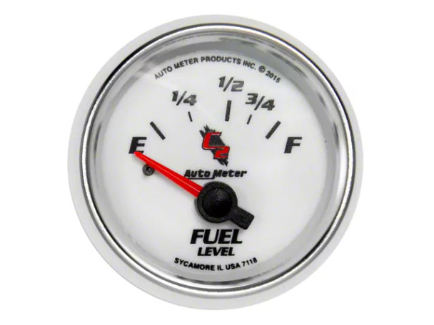Auto Meter C2 Series 2-1/16-Inch Fuel Level Gauge; 16 ohm Empty to 15 ohm Full - F150- Guage