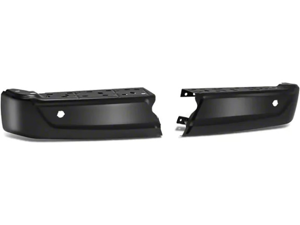 Rear Bumper End Caps; Pre-Drilled for Backup Sensors; Black - F150 - Front Bumper