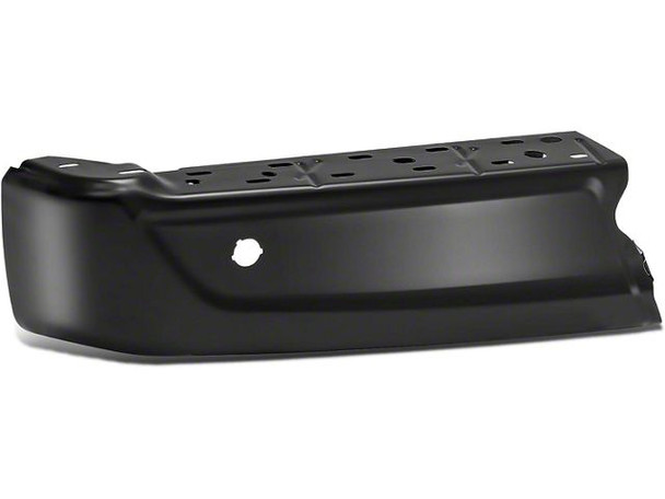 Rear Bumper End Cap; Pre-Drilled for Backup Sensors; Black; Driver Side - F150 - Front Bumper