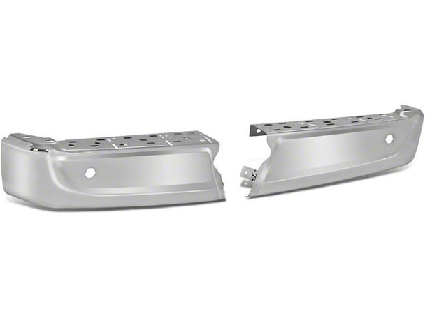 Rear Bumper End Caps; Pre-Drilled for Backup Sensors; Chrome - F150 - Front Bumper