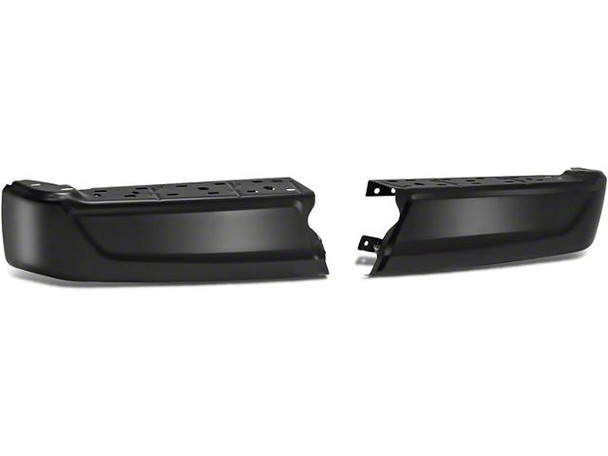 Rear Bumper End Caps; Not Pre-Drilled for Backup Sensors; Black - F150 - Front Bumper