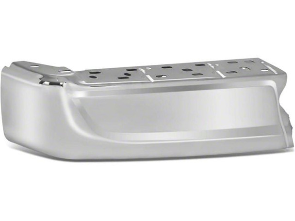 Rear Bumper End Caps; Not Pre-Drilled for Backup Sensors; Chrome - F150 - Rear Bumper