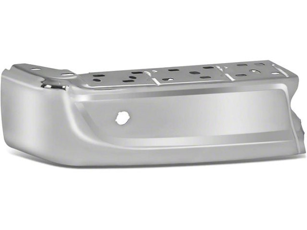 Rear Bumper End Cap; Pre-Drilled for Backup Sensors; Chrome; Driver Side - F150 - Rear Bumper