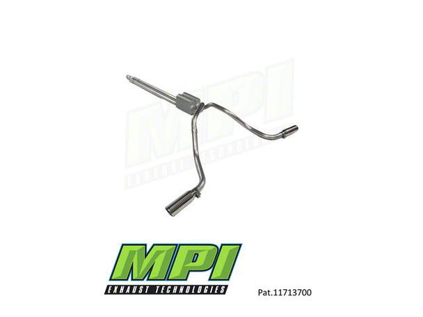 MPI Exhaust Technologies Turbo Series Clamp-On Dual Exhaust System with Polished Bright Chrome Tips; Side Exit - X4E2 - F150 - Exhaust