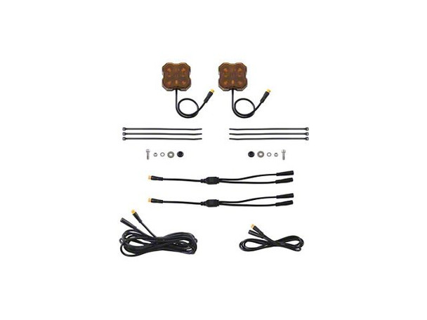 Diode Dynamics Stage Series Single-Color LED Rock Light; Amber M8; 2-Pack - Silverado 1500 Accent Lights