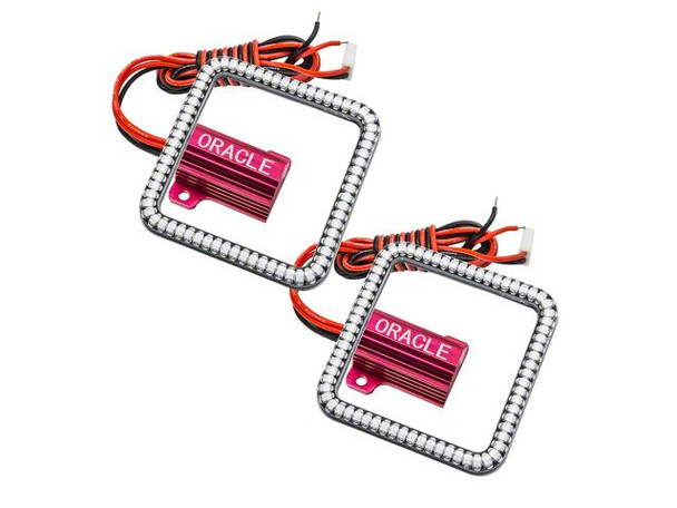Oracle 3-Inch Square Halo for Cube/Square Lights; White - Silverado 1500 Accent Lights