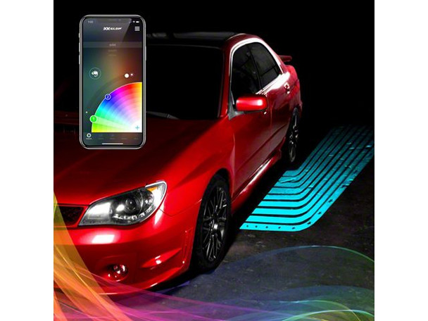 XK Glow CurbFX Bluetooth Waterproof 4-Piece LED Projector Welcome Light; Tatoo Style - Silverado 1500 Accent Lights
