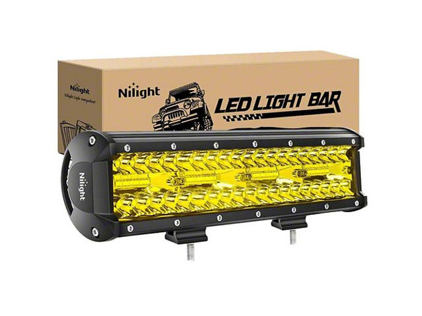 12-Inch Triple Row LED Fog Light; Spot/Flood Combo Beam; Amber - Silverado 1500 Fog Lights