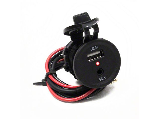 2-Port Round Socket with USB Port and 3.50mm AUX Input - Silverado 1500 Interior Trim
