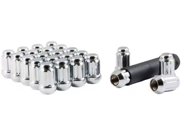 Chrome Closed End Spline Lug Nuts; M14 x 1.5; Set of 24 - Silverado 1500 Lug Nuts