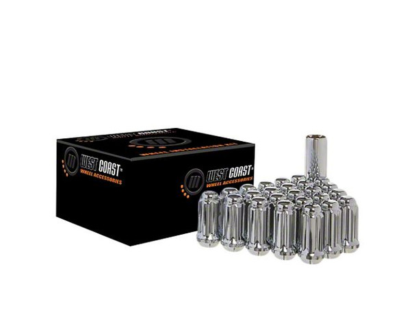 Chrome Acorn Spline Lug Nuts; M14x1.5; Set of 24 - Silverado 1500 Lug Nuts