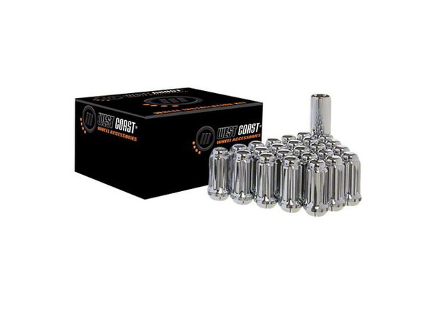 Chrome Spline Lug Nuts; M14x1.5; Set of 24 - Silverado 1500 Lug Nuts