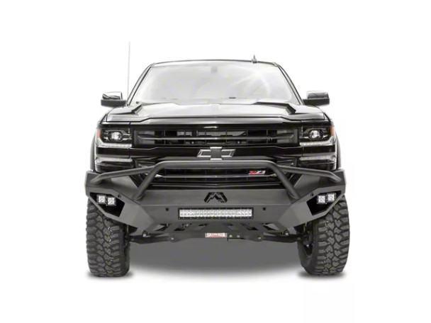 Fab Fours Vengeance Front Bumper with No Guard; Matte Black - Silverado 1500 Front Bumpers
