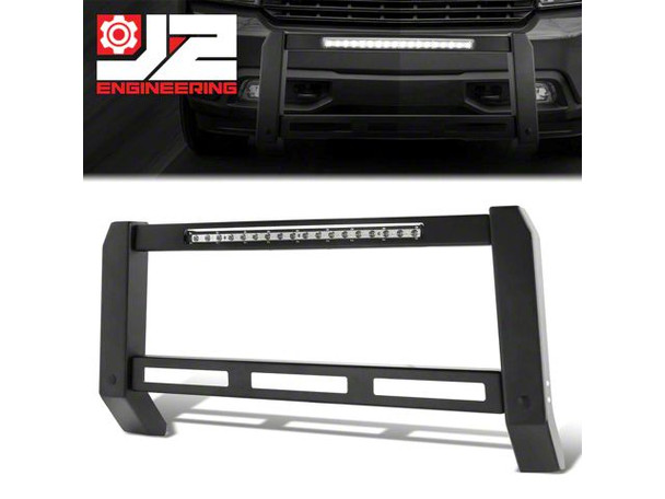 Modular Style Bull Bar with LED Light Bar; Black - Silverado 1500 Front Bumpers