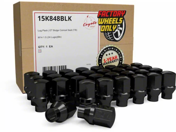 ET OEM Factory Style Black Lug Nut Kit; M14 x 1.5; Set of 32 - S2500