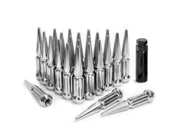 Chrome Extended Spiked Lug Nuts; M14x1.5; Set of 32 - S2500