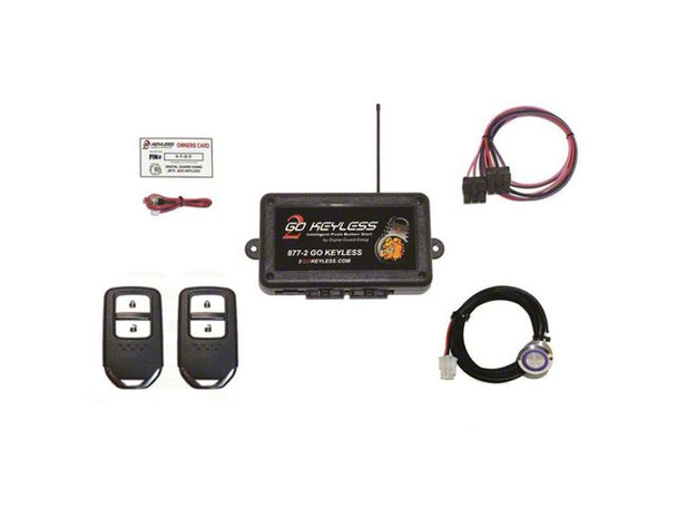 Digital Guard Dawg Performance Keyless Ignition System with Billet Start Button for Power Door Locks; Blue LED - S2500