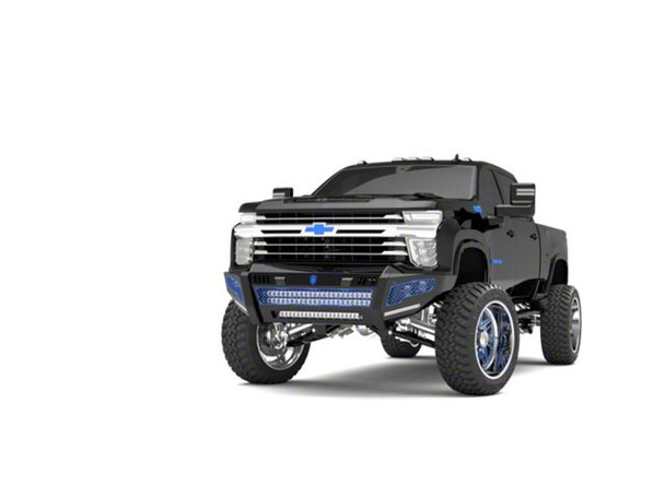 Road Armor iDentity Hyve Mesh Front Bumper with Double Cube Light Pods; Raw Steel - S2500