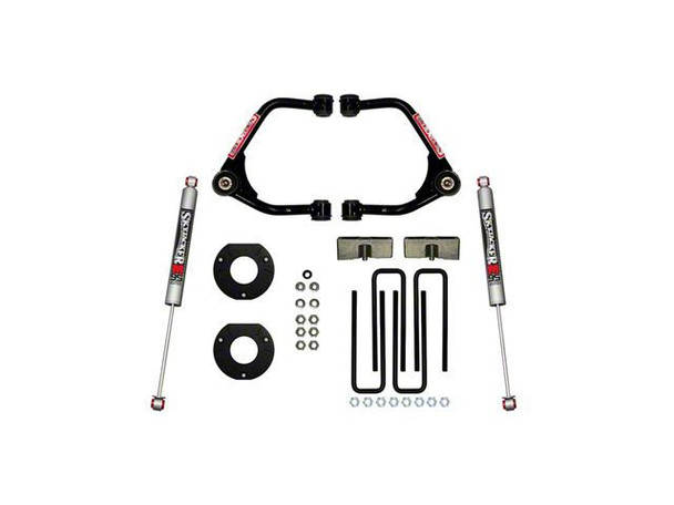 SkyJacker 3.50-Inch Upper A-Arm Lift Kit with Strut Spacers, Lift Blocks and M95 Performance Shocks (19-25 Sierra 1500 Crew Cab w/ 5.80-Foot Short Box, Excluding AT4 & Denali) - GMCS1500