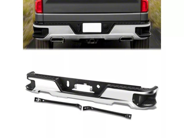 Rear Bumper; Not Pre-Drilled for Backup Sensors; Chrome - GMCS1500