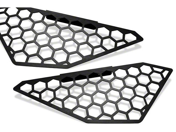 Fab Fours Vengeance Front Bumper Side Light Mesh Insert; Matte Black - GMCS2500