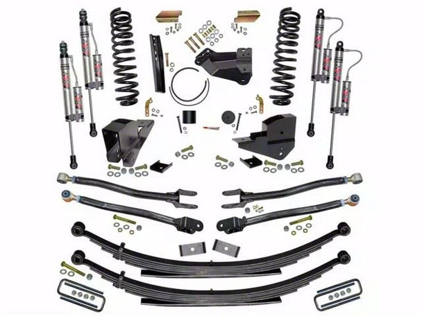 SkyJacker 4-Inch 4-Link Suspension Lift Kit with Rear Leaf Springs and ADX 2.0 Remote Reservoir Monotube Shocks (23-25 4WD 6.7L Powerstroke F-250 Super Duty SRW w/o 4-Inch Axles, Factory LED Headlights, Onboard Scales) - F250