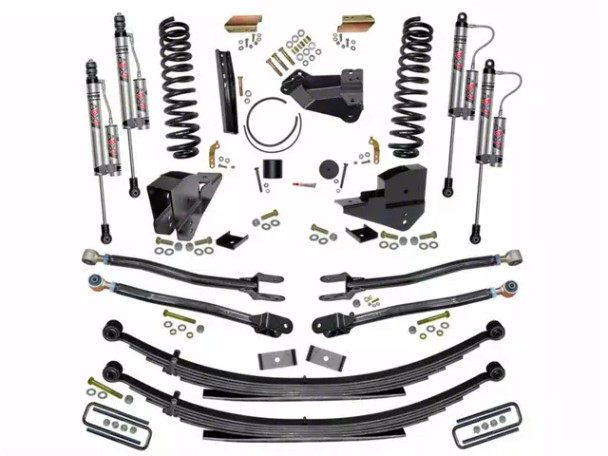 SkyJacker 6-Inch 4-Link Suspension Lift Kit with Rear Leaf Springs and ADX 2.0 Remote Reservoir Monotube Shocks (23-25 4WD 6.8L, 7.3L F-250 Super Duty w/o 4-Inch Axles, Factory LED Headlights, Onboard Scales) - F250