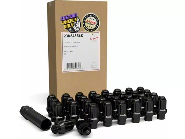 ET Bulge Acorn Black Lug Nut Kit; M14 x 1.5; Set of 32 - F250