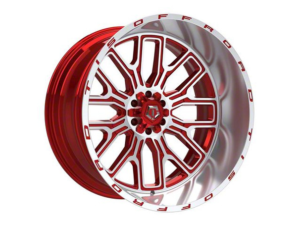 TIS 560MRL Gloss Red Machined 8-Lug Wheel; 22x12; -44mm Offset - F250