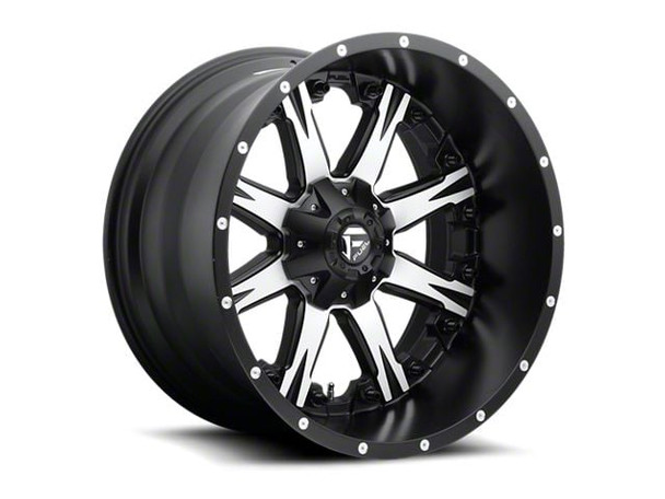 Fuel Wheels Nutz Matte Black Machined 8-Lug Wheel; 20x10; -12mm Offset - XBF8GMCS3500