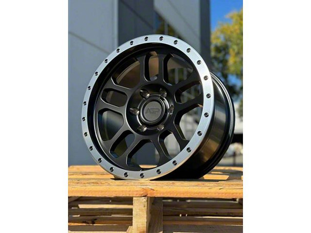 AGP Wheels Trux Matte Black with Machined Ring 6-Lug Wheel; 17x9; 1mm Offset - S1500