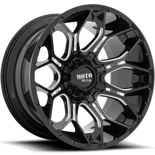 Moto Metal Wheels Sniper MO808 Gloss Black Milled 20x10 -18mm Offset 6x135,6x139.7 (6x5.5)