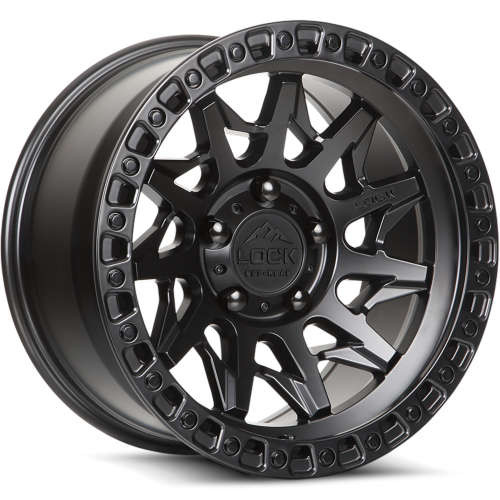 Lock Offroad Wheels Lunatic Matte Black With Matte Black Ring 20x10 -18mm Offset 5x127 (5x5) | Fits Jeep Wrangler 07-Up and Jeep Gladiator