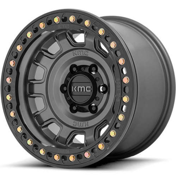 KMC Wheels Tank KM236 Anthracite 17x9 -38mm Offset 5x127 (5x5) | Fits Jeep Wrangler 07-Up and Jeep Gladiator