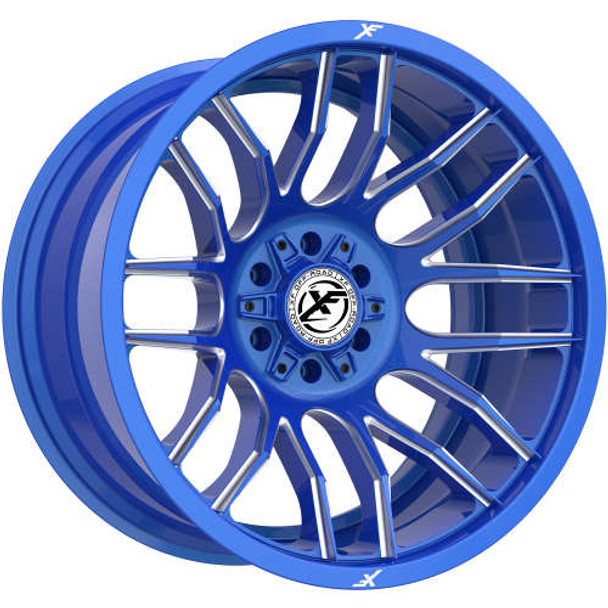 XF Offroad Wheels XF-232 Anodized Blue Milled 24x12 -44mm Offset 5x127 (5x5),5x139.7 (5x5.5) | Fits Jeep Wrangler 07-Present and Jeep Gladiator