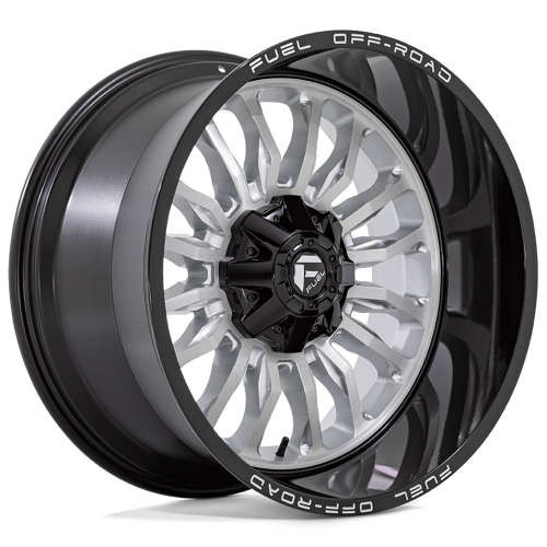 Fuel Offroad Wheels ARC D797 Silver Brushed Face W/ Milled Black Lip 20x9 1mm Offset 5x127 (5x5),5x135 | Fits Jeep Wrangler 07-Up and Jeep Gladiator