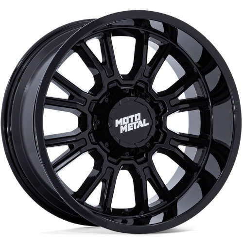 Moto Metal Wheels MO810 Legacy Gloss Black 22x9 1mm Offset 5x127 (5x5),5x139.7 (5x5.5) | Fits Jeep Wrangler 07-Present and Jeep Gladiator