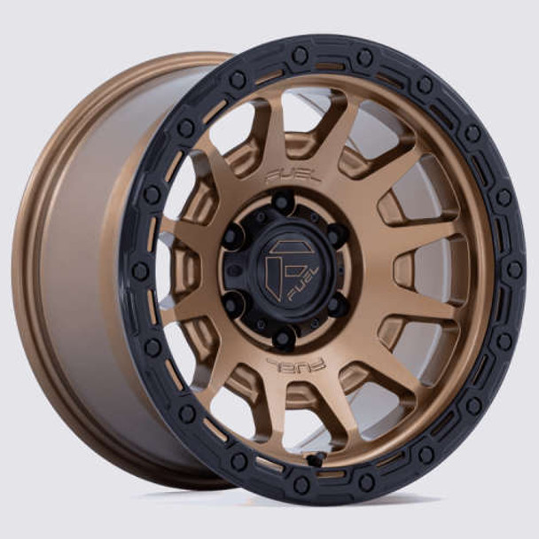 Fuel Offroad Wheels Fortress FC884 Matte Bronze With Gloss Black Lip 17x9 -12mm Offset 5x127 (5x5) | Fits Jeep Wrangler 07-Up and Jeep Gladiator