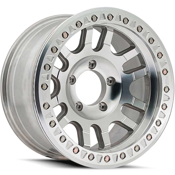 DirtyLife Wheels Canyon Beadlock 9314 Machined 17x9 -38mm Offset 5x127 (5x5) | Fits Jeep Wrangler 07-Up and Jeep Gladiator