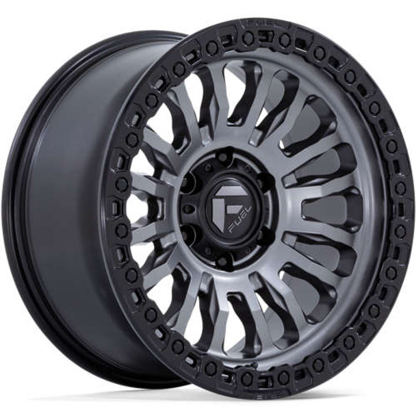 Fuel Offroad Wheels Rincon Simulated Beadlock FC857 Matte Gunmetal With Black Ring 17x8.5 -1mm Offset 5x127 (5x5) | Fits Jeep Wrangler 07-Up and Jeep Gladiator