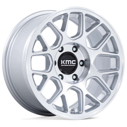 KMC Wheels Hatchet KM730 Gloss Silver Machined Face 17x8.5 25mm Offset 6x139.7 (6x5.5)