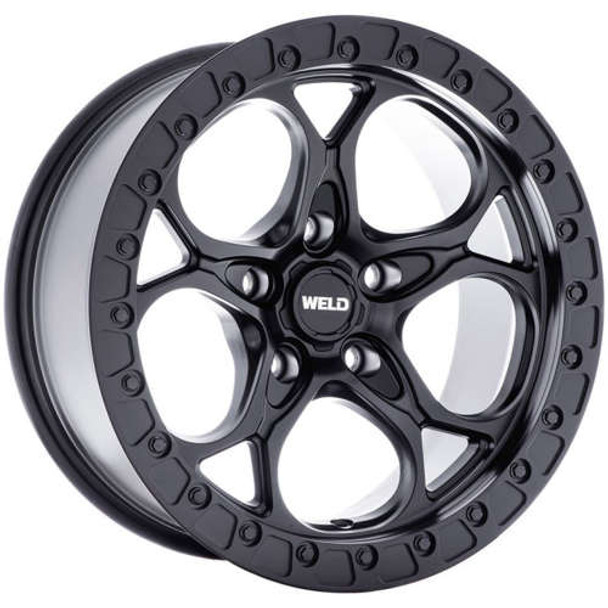 WELD Offroad Wheels Ledge Five W108 Satin Black Satin Black Ring 20x12 -44mm Offset 5x127 (5x5) | Fits Jeep Wrangler 07-Up and Jeep Gladiator
