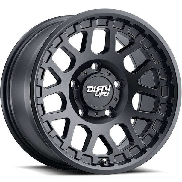 DirtyLife Wheels Mesa 9306 Matte Black 17x9 -12mm Offset 5x127 (5x5) | Fits Jeep Wrangler 07-Up and Jeep Gladiator