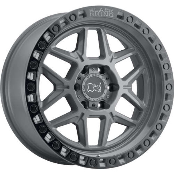 Black Rhino Wheels Kelso Battleship Gray with Blk Lip Edge & Blk Bolts 17x9 0mm Offset 5x127 (5x5) | Fits Jeep Wrangler 07-Up and Jeep Gladiator